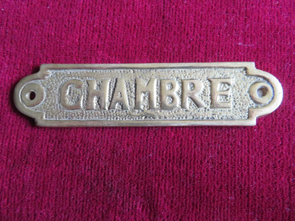 Plaque Enseigne  en laiton de Porte d' intérieur ChAMBRE - Photo 1/1