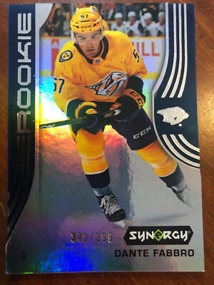 19-20 UD Synergy Rookie Blue Parallel 78 Dante Fabbro /399 - Image 1 of 2