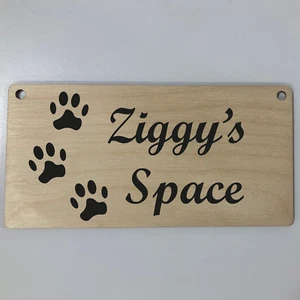 Personalised Three Paws Pet Name Hanging Sign - Dog | Cat | Pet Names - Picture 1 of 3