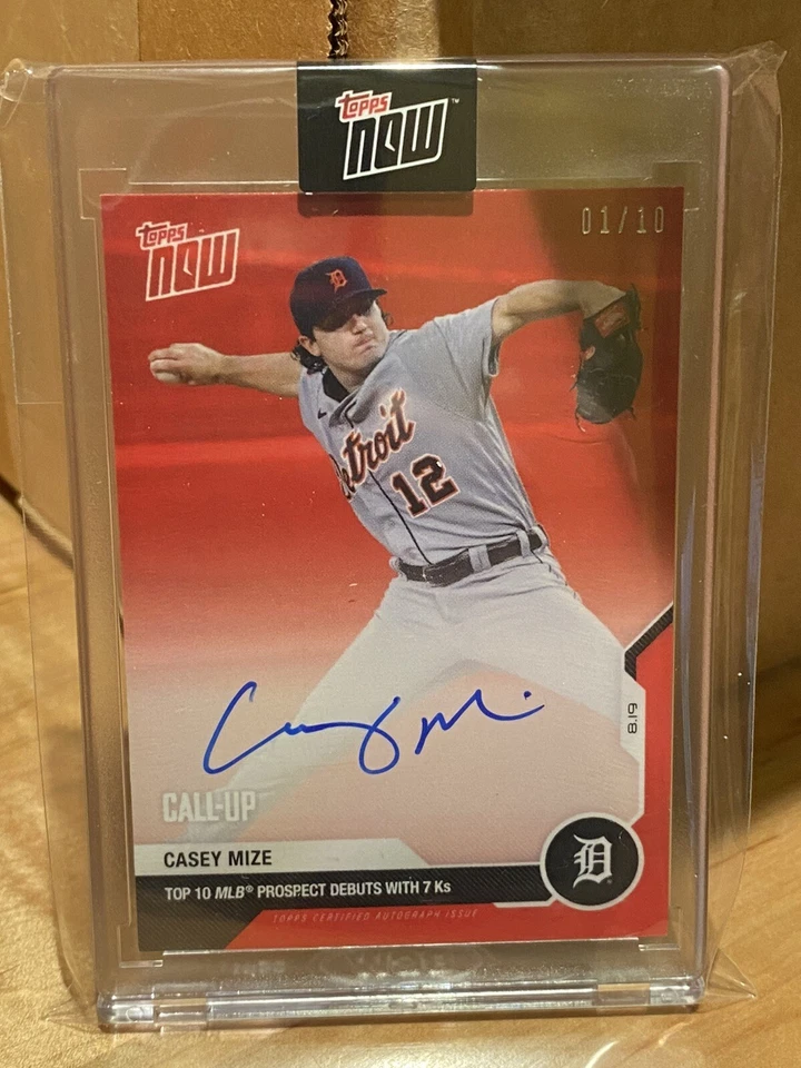 2020 Topps Now Casey Mize 127D Red Call-Up  Too 10 Prospect Tigers 01/10 - Image 1 of 4
