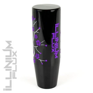 ILLINIUM FLUX PURPLE PAINTED BLACK SAKURA BLOSSOM MANUAL SHIFT KNOB 12X1.25 K15 - Picture 1 of 1