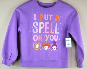 Disney Hocus Pocus Girls Purple Sweatshirt Size Medium (7-8) - Picture 1 of 5