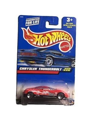 Tarjeta azul Mainline Hot Wheels 2000 # 225 Chrysler Thunderbolt roja Foto 1 de 2