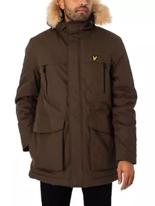 Lyle & Scott de los hombres Chaqueta tipo parka con forro polar para invierno, V - Imagen 1 de 10