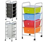 Light Weight Compact 4 Drawer Mobile Storage Trolley 360° Castor Wheels