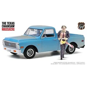 1:18 Texas Chainsaw Massacre with Leather Face Figure 1971 Chev C-10 Movie - Foto 1 di 3