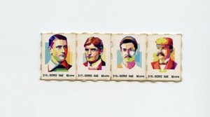 Micro GUMBALL Card Strip: ED DELAHANTY, RUBE WADDELL, KID NICHOLS, NUF CED 