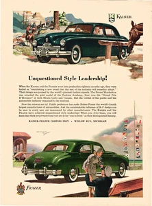 Kaiser Cars Print Advert Unquestioned Style Leadership! - Picture 1 of 2