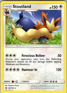 Stoutland 105/149 Rare Regular SM Base Set LP - Picture 1 of 2