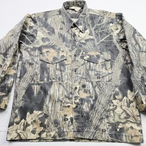 Vintage RedHead Shirt Mens Large Camo Mossy Oak Button Up Hunting Made USA 90s - Picture 1 of 9