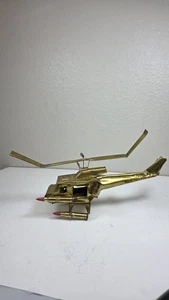 Handmade Brass Helicopter Model – Cu Chi Tunnel Vietnam Souvenir – Metal Art Scu - Picture 1 of 13