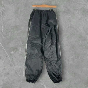 Vintage 90s Nike Sweatpants Men Medium Black Y2K Nylon Baggy Urban Track Joggers - Picture 1 of 6