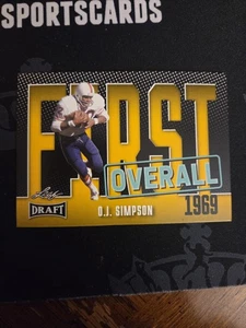 2023 Leaf Draft Yellow # 1 O.J. Simpson First Overall - Picture 1 of 2