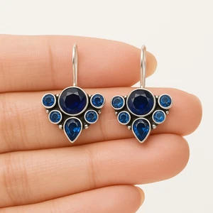 Royal Blue Tanzanite Earrings in Sterling Silver – Handmade Gemstone Jewelry" - Picture 1 of 4