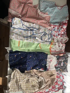 LOT 12 VTG FULL & HALF KITCHEN HANDMADE APRONS SMOCKS Farm Dress - Picture 1 of 15