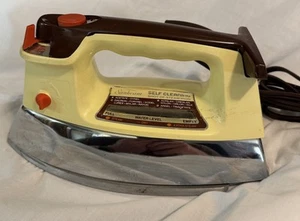 Plancha de vapor autolimpiante Sunbeam vintage - retro amarillo/marrón - se calienta - Imagen 1 de 8