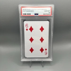 2016 POKEMON CENTER SAPPORO PLAYING CARDS 6 OF DIAMONDS PSA 10 (POP 1) - Picture 1 of 2