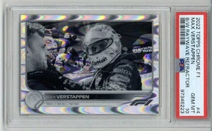 2022 TOPPS CHROME F1 BLACK & WHITE RAYWAVE REFRACTOR MAX VERSTAPPEN PSA 10 RARE - Picture 1 of 2