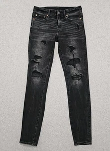 Pantalones de mezclilla American Eagle para hombre Airflex ajustados negros desgastados talla 30x34 real 29x31 - Imagen 1 de 12