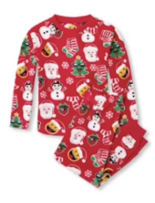The Children's Place Kids Microfleece Christmas Pajamas Set Red Ruby Sz XL 14 - Image 1 of 4