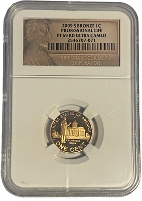 2009 S Bronze Lincoln Cent 1C Professional Life PF69 RD Ultra Cameo - Image 1 of 2