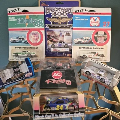 Lot Of 7 Vintage Collectible Race Car Diecast 1/64th Scale Nascar And Dirt  - Image 1 of 4