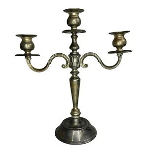 Vintage Silver Silverplate 3 Arm Traditional Candelabra Candlestick - Picture 1 of 4