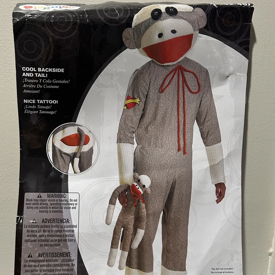 Disfraz Halloween Calcetín Mono XL Adulto Hombre’s Disfraz De Lujo Nuevo 195-220lb Foto 1 de 1