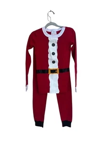 Hanna Andersson Santa Long Johns Kids size 8 Organic Cotton Christmas Holiday - Picture 1 of 7
