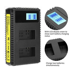 Portable Camera Battery Charger for AHDBT‑301 USB Camera Dual Charger with LCD - Picture 1 of 12
