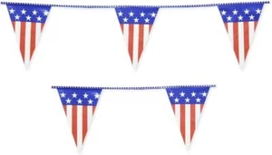 USA Flag 10m Triangle Flag Bunting - Party Decoration Birthday Wall United State - Picture 1 of 1