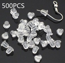 500PCS Silicone Earring Back Plugs Stoppers Ear Post Nuts 4MM Jewelry Findings