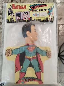 1965 Superman Cloth Hand Puppet By Ideal. Unpunched And Sealed In The Package - Picture 1 of 2