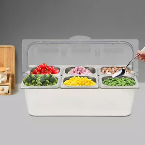 6 Pan Chilled Fruit Display Container Countertop Buffet Food Serving Display Pan - Picture 1 of 13