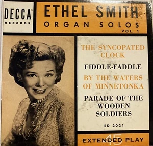 Ethel Smith Organ Solos Vol. 1 EP 45 RPM Decca Records W/Pic Sleeve PET RESCUE - Imagen 1 de 4