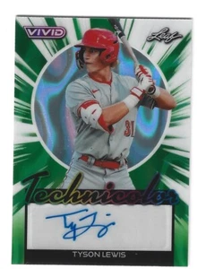 2024 Leaf Vivid Tyson Lewis Technicolor Auto T-TL1 Verde Lava 4/4 - Imagen 1 de 2