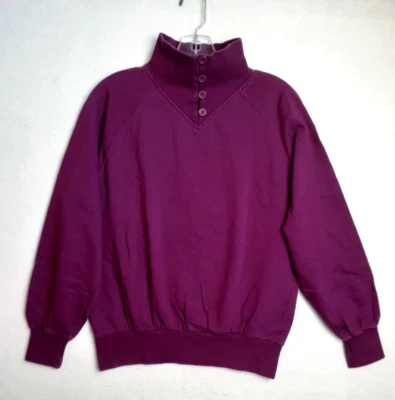 Sudadera LIZ CLAIBORNE Mujer De Colección Simulada Cuello Tortuga Ciruela Med Y2K Nueva Sin Etiquetas Foto 1 de 4