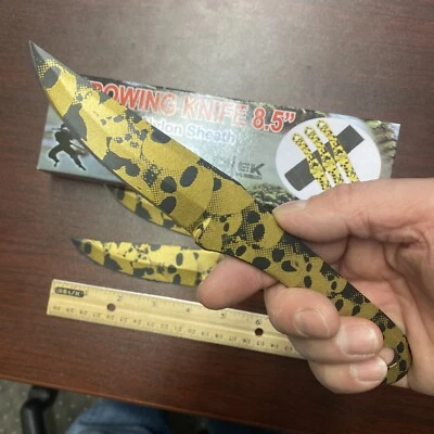 3 Pcs set Throwing Knife  8.5”Hunting Knife Set w/Nylon Sheath - Image 1 of 4