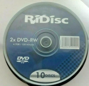 NEW Sealed DVD-RW 4.7GB/120 min Rewritable DVD Discs (1 - Pack of 10) - Afbeelding 1 van 3
