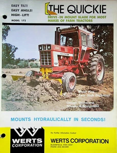 Vtg Original Farm Equipment Brochure WERTS THE QUICKIE BLADE MODEL 172 - Picture 1 of 2
