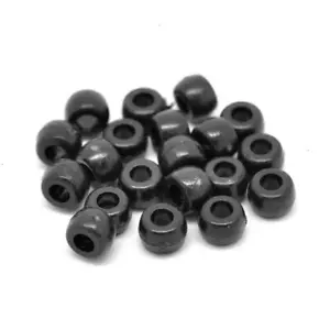 Black Acrylic Pony Beads Large Hole 9x6mm Pack Of 100+ - Picture 1 of 1