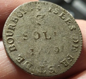 France - Isles de France et de Bourbon - 3 sols Louis XVI - 1779 - Picture 1 of 2