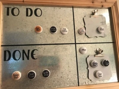 Wood Framed magnetic "To Do" board w/magnets, Super Cute! - Image 1 of 4