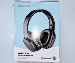 ASDA Tech Bluetooth Wireless Headphones Black - Picture 1 of 5