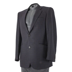 Blazer Wilkes Bashford Etro Spa Talla 48 Azul Marino Marrón Bolsillos 100% Lana Lana - Imagen 1 de 20
