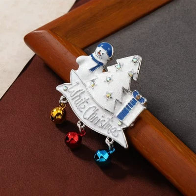 Broche de Natal boneco de neve luxo - Strass brilhante Natal inverno feriado presente - Imagem 1 de 4