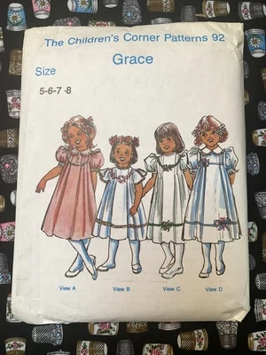 *OOP/VTG*  NEW THE CHILDREN'S CORNER Patterns #92  “Grace ”  Size 5-6-7-8 UC/FF - Image 1 of 4