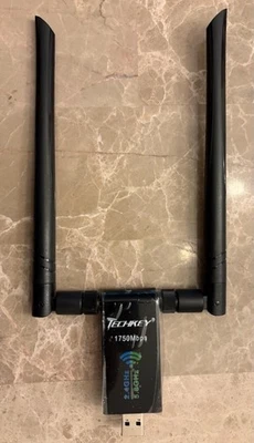 TechKey USB Dual Band WiFi Adapter PC 1750Mbps 2.42GHz 5.8GHz - FREE SHIPPING - Image 1 of 2