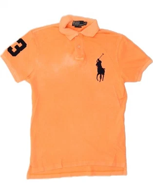 RALPH LAUREN Mens Graphic Polo Shirt Small Orange Cotton DA47 - Image 1 of 3