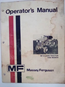 Massey-Ferguson Oper 1973 Mann. MF 8 Rasentraktor & Mäher Bilder/Beschreibungen - Bild 1 von 7
